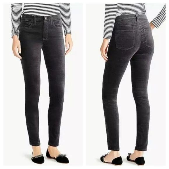 J. Crew Pants - J. Crew Jeans Mid Rise Skinny Velvet Gray Stretch